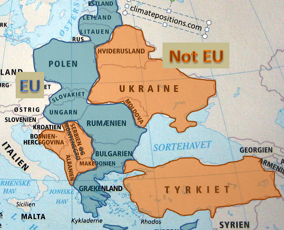 European Union “east” compared to bordering countries