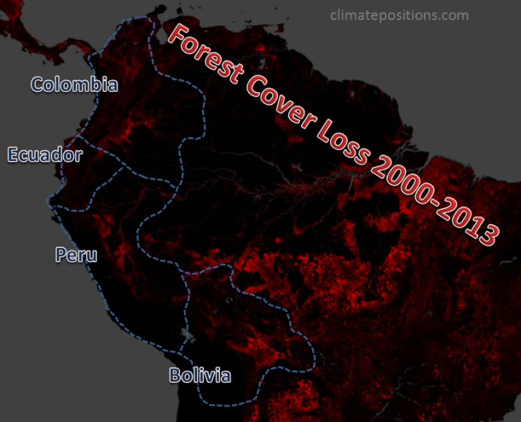 Climate change performance of Ecuador, Bolivia, Colombia and Peru