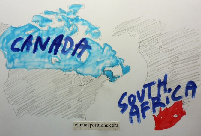 Climate change performance: Canada vs. South Africa